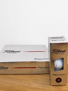Caja de pelotas de golf Titleist Pro V1x y estuche de tres